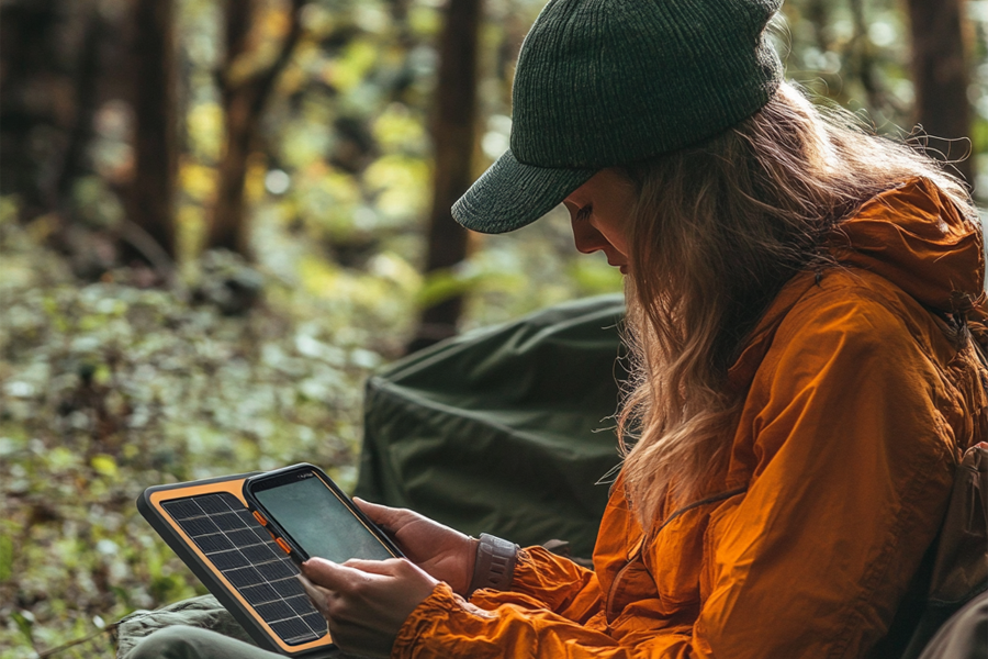 Solar-powered USB charger